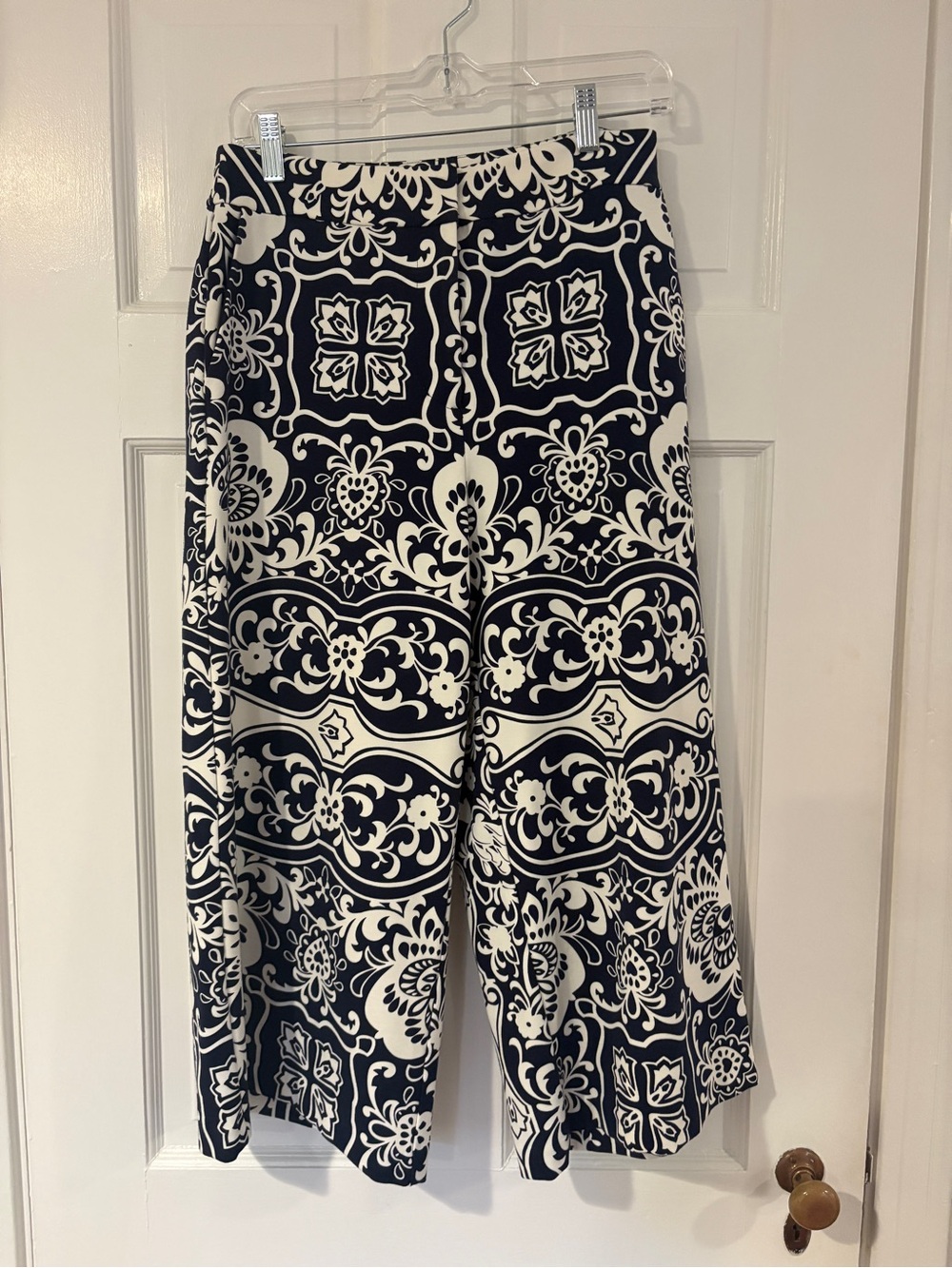 Boden Wide Leg Jersey Crop Pants In French Navy